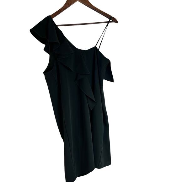 AMANDA UPRICHARD Revolve Ruffle Shoulder Little Black Dress Evening Size M - Picture 4 of 8